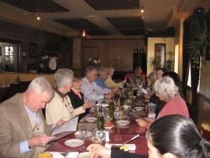 The lunch volunteers enjoyed a special lunch where they got to sit down!