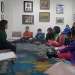 Teacher Jenny helps the children learn vowel sounds